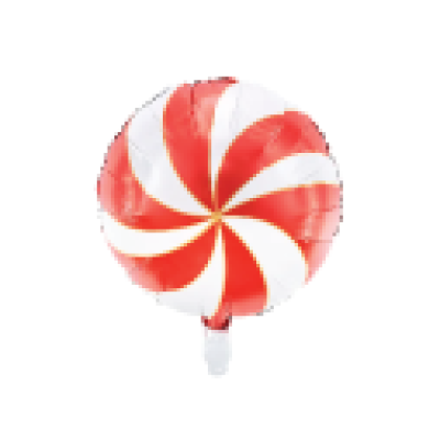 Party Deco Foil Round Candy Swirl Red 35cm (14")