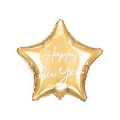 Party Deco Foil Star Happy New Year Gold (47cm x50cm)