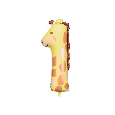 Party Deco Foil Shape Number 1 Giraffe 42cm x 90cm