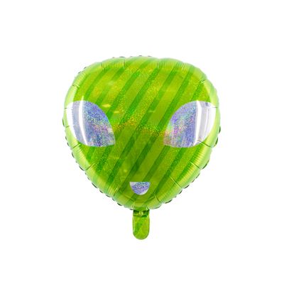 Party Deco Foil Balloon Alien Head Green (47cm x 48cm)