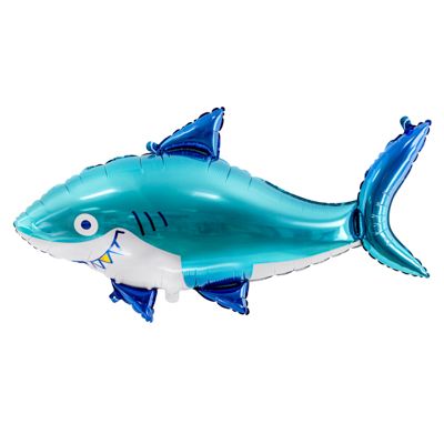 Party Deco Foil Shape Glossy Shark Aqua (102cm x 62cm)