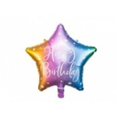 Party Deco Foil Balloon 40cm (16") Glossy Star Happy Birthday Mix
