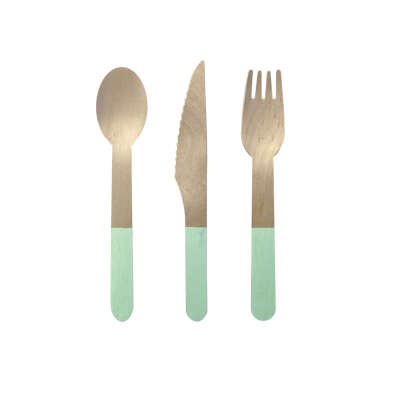 Five Star P30 Wooden Cutlery Set Mint Green