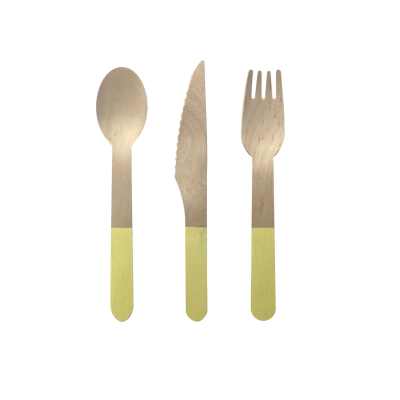 Five Star P30 Wooden Cutlery Set Pastel Yellow