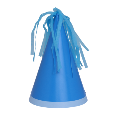 Five Star P10 Paper Party Hat with Tassel Topper Sky Blue