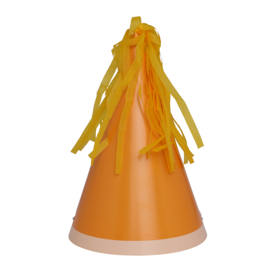 Five Star P10 Paper Party Hat with Tassel Topper Tangerine