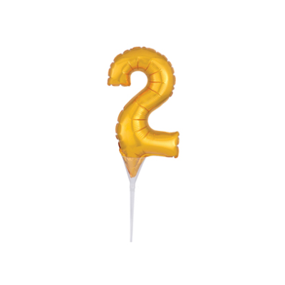 Anagram Micro-Foil 15cm (6") Cake Pick Gold Number 2 (Discontinued)
