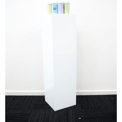 Acrylic Square Plinth (300 x 300 x 1100mmH) Gloss White