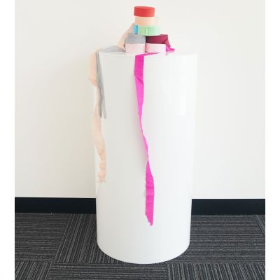 Acrylic Cylinder Plinth (450mmD x 900mmH) Gloss White