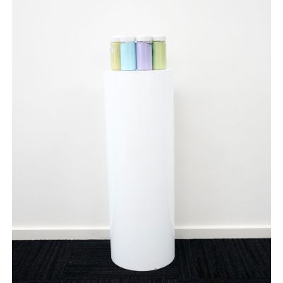 Acrylic Cylinder Plinth (300mmD x 870mmH) Gloss White