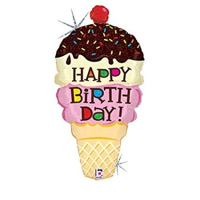 Betallic Microfoil 35cm (14&quot;) Ice Cream Birthday - Air fill (unpackaged) (Discontinued)