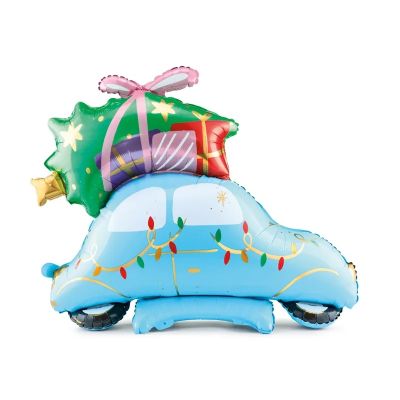 Party Deco Standing Foil Balloon Christmas Car (102cm x 107cm)