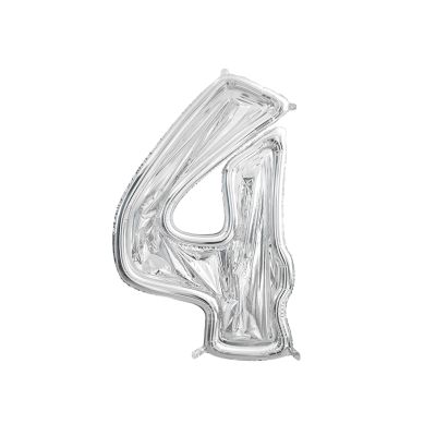 Party Deco Giant Foil Balloon Mosaic Frame 135cm (53") Silver Number 4