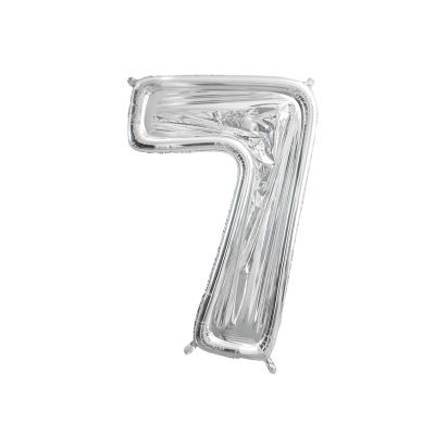 Party Deco Giant Foil Balloon Mosaic Frame 135cm (53") Silver Number 7