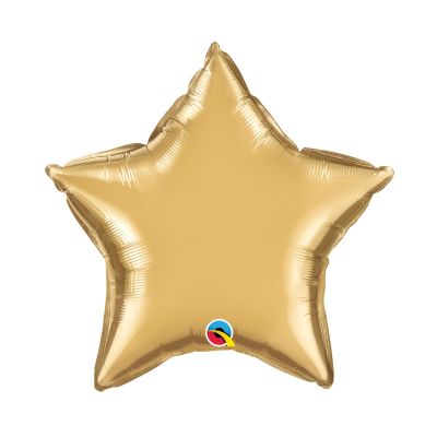 Qualatex Foil Solid Star 51cm (20") Chrome Gold (Unpackaged) (Discontinued)