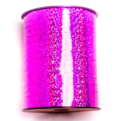 Elegant Curling Ribbon (flat) 455m Holographic Hot Pink