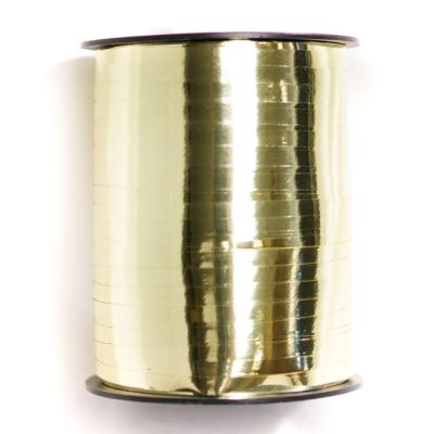 Elegant Curling Ribbon (flat) 455m Metallic White Gold
