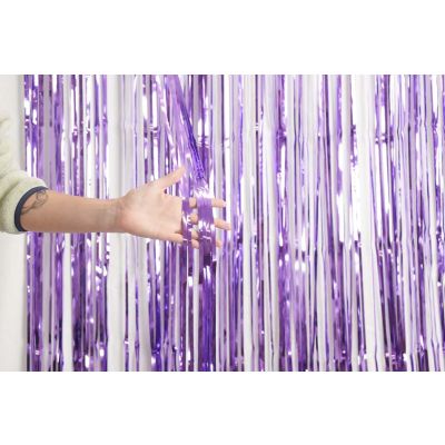 XL Foil Curtain (1m x 2.4m) Metallic Lavender