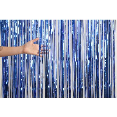 XL Foil Curtain (1m x 2.4m) Metallic Royal Blue