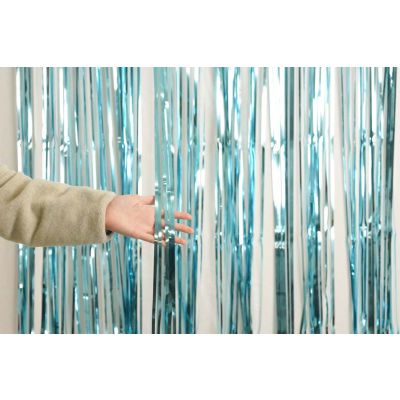 XL Foil Curtain (1m x 2.4m) Metallic Light Blue