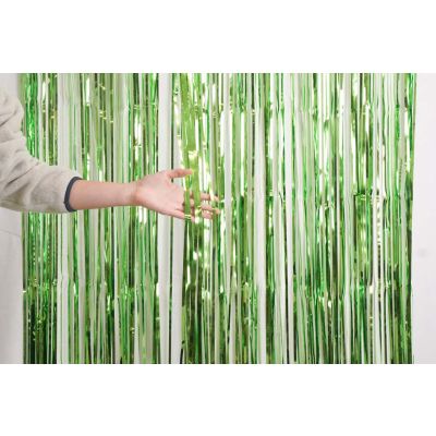 XL Foil Curtain (1m x 2.4m) Metallic Lime