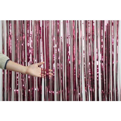 XL Foil Curtain (1m x 2.4m) Metallic Burgundy