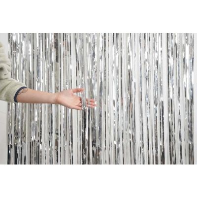 XL Foil Curtain (1m x 2.4m) Metallic Silver