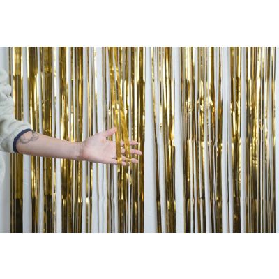 XL Foil Curtain (1m x 2.4m) Satin (Chrome) Gold