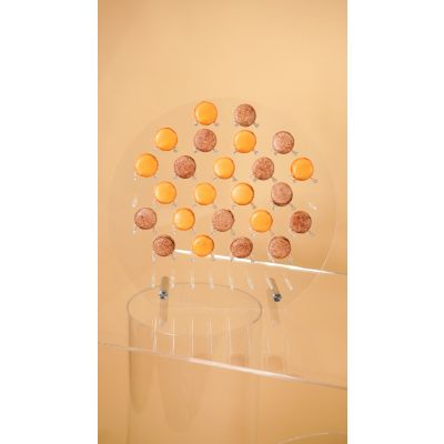 Tabletop Macaron Board Circle (Flat Bottom and Base) Small (500mmD) Clear (Discontinued)