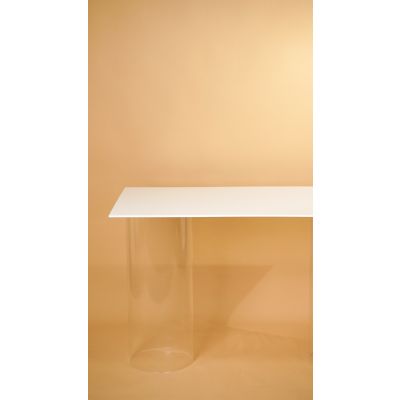 Acrylic Table Top (600x1200mm) 8mm Thick White (Plinths not Included)