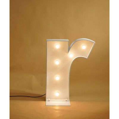 1.2m White Metal LED Marquee Lower Case Letter r (Warm White)
