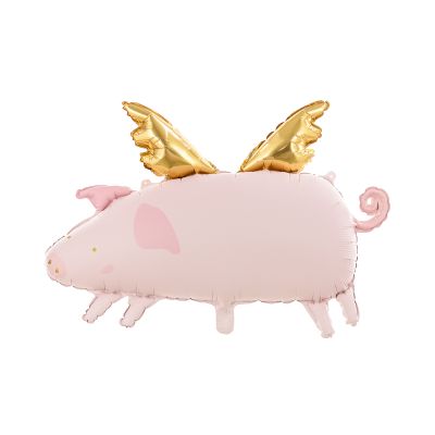 Party Deco Foil Shape Pig with Wing (70cm x 45cm)