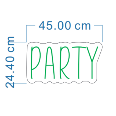 LED Sign Party (24cm x 45cm) Green