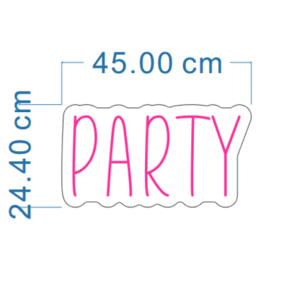 LED Sign Party (24cm x 45cm) Hot Pink