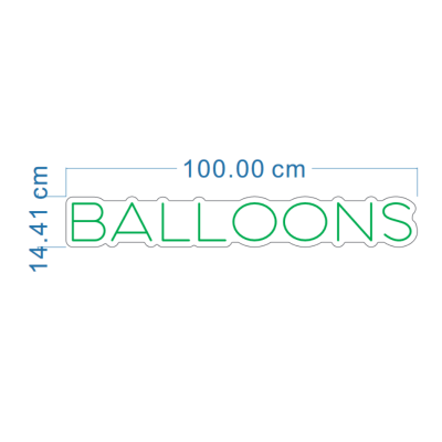 LED Sign Balloons (14cm x 100cm) Green