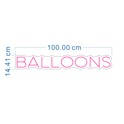 LED Sign Balloons (14cm x 100cm) Hot Pink