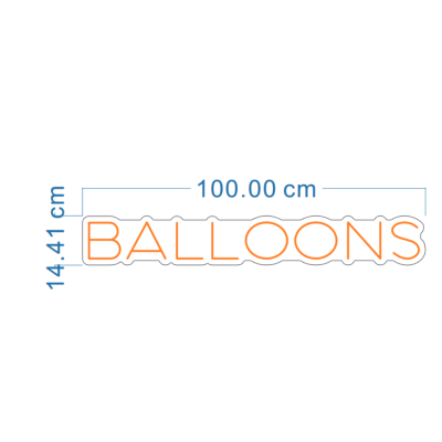 LED Sign Balloons (14cm x 100cm) Orange