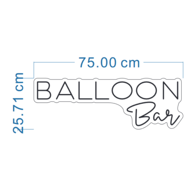 LED Sign Balloon Bar (26cm x 75cm) White