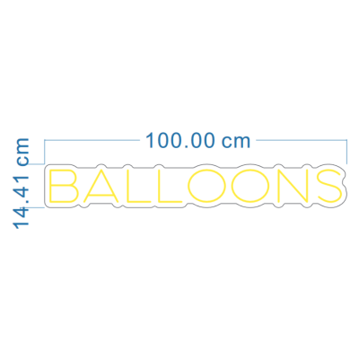 LED Sign Balloons (14cm x 100cm) Yellow