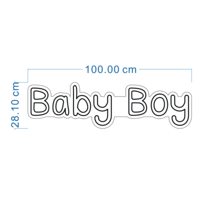 LED Sign Baby Boy (29cm x 100cm) White