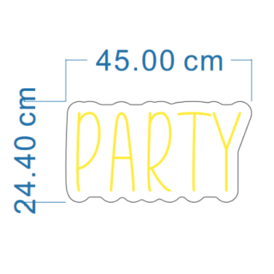 LED Sign Party (24cm x 45cm) Yellow