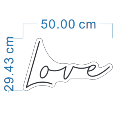 LED Sign Love (30cm x 50cm) White