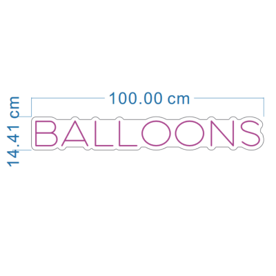 LED Sign Balloons (14cm x 100cm) Purple