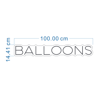 LED Sign Balloons (14cm x 100cm) White