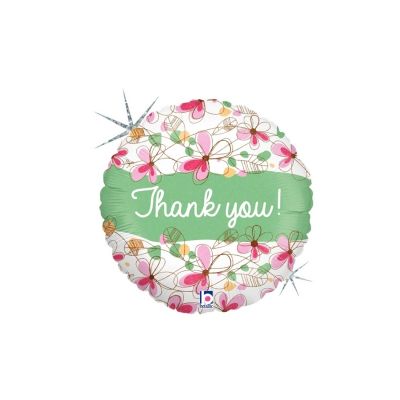Betallic Microfoil 22cm (9") Holographic Thank You Floral - Air fill (unpackaged)