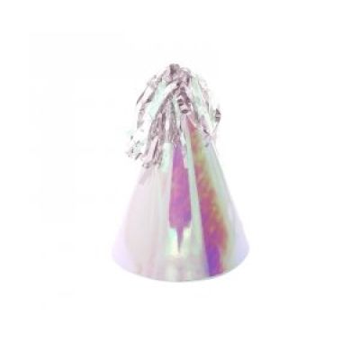 Five Star P10 Paper Party Hat with Tassel Topper Iridescent