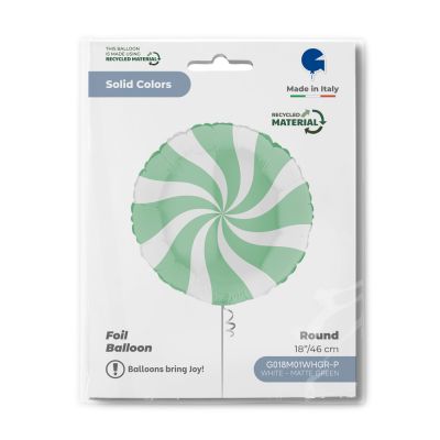 Grabo Foil 45cm (18") Candy Swirl White and Matte Green