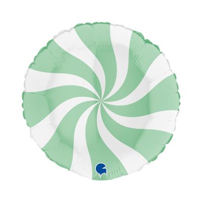 Grabo Foil 46cm (18") Candy Swirl White and Matte Green (unpackaged)