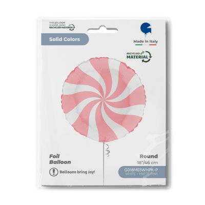 Grabo Foil 46cm (18") Candy Swirl White & Matte Pink