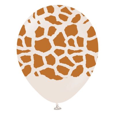 Kalisan Printed Latex 25/30cm (12") White Sand Safari Giraffe with Caramel Print